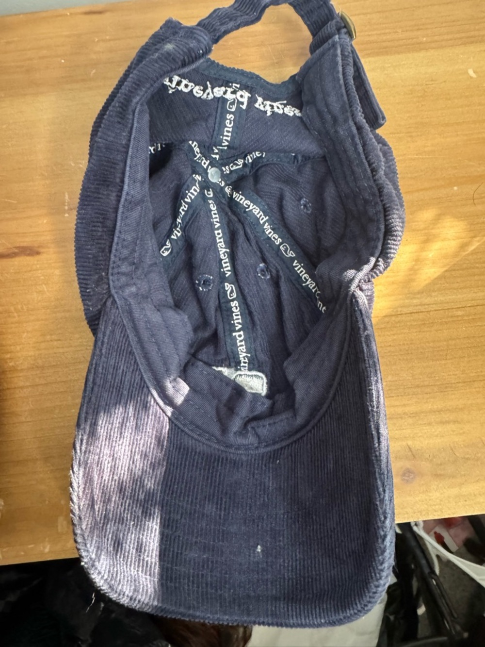 Vineyard Vines Navy Corduroy Whale Hat with White Embroidery - Picture 4 of 5